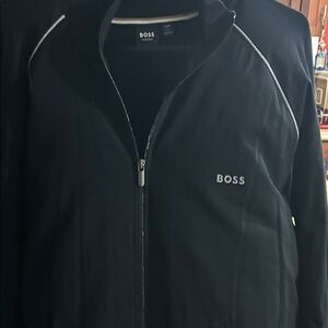 Boss Black Track Jacket with White Accents